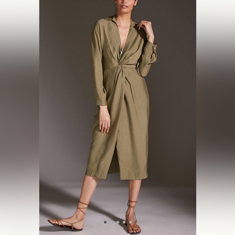 Anthropologie Graziella Twist-Waist Shirt Dress